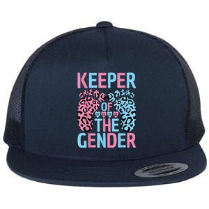 Keeper Of The Gender Reveal Announcement Baby Shower Party Flat Bill Trucker Hat