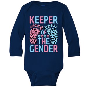 Keeper Of The Gender Reveal Announcement Baby Shower Party Baby Long Sleeve Bodysuit