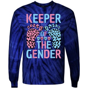 Keeper Of The Gender Reveal Announcement Baby Shower Party Tie-Dye Long Sleeve Shirt