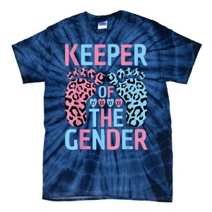 Keeper Of The Gender Reveal Announcement Baby Shower Party Tie-Dye T-Shirt