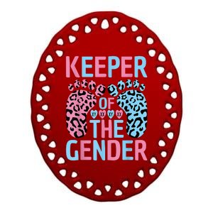 Keeper Of The Gender Reveal Announcement Baby Shower Party Ceramic Oval Ornament