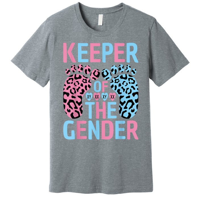 Keeper Of The Gender Reveal Announcement Baby Shower Party Premium T-Shirt