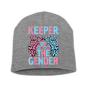 Keeper Of The Gender Reveal Announcement Baby Shower Party Short Acrylic Beanie