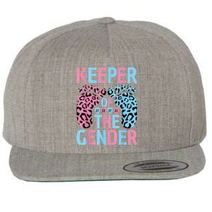 Keeper Of The Gender Reveal Announcement Baby Shower Party Wool Snapback Cap