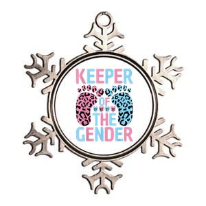 Keeper Of The Gender Reveal Announcement Baby Shower Party Metallic Star Ornament