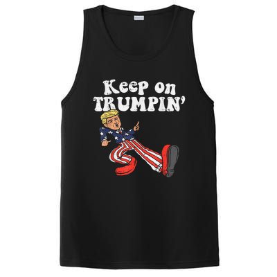 Keep On Trumpin Funny USA Flag Support Reelect Trump PosiCharge Competitor Tank