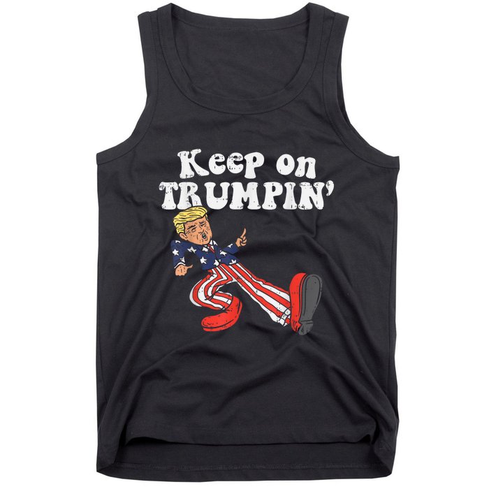 Keep On Trumpin Funny USA Flag Support Reelect Trump Tank Top