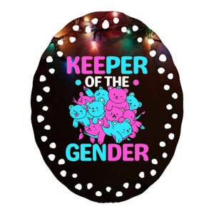 Keeper Of The Gender Gender Reveal Party Pregnancy Ceramic Oval Ornament