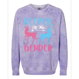 Keeper Of The Gender Buck Or Doe Gender Reveal Party Gift Colorblast Crewneck Sweatshirt