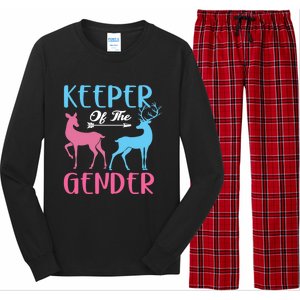 Keeper Of The Gender Buck Or Doe Gender Reveal Party Gift Long Sleeve Pajama Set