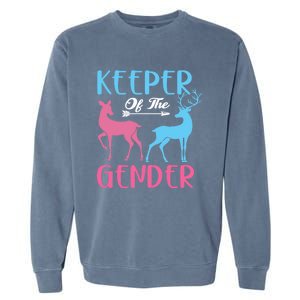 Keeper Of The Gender Buck Or Doe Gender Reveal Party Gift Garment-Dyed Sweatshirt