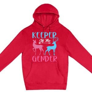 Keeper Of The Gender Buck Or Doe Gender Reveal Party Gift Premium Pullover Hoodie