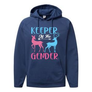 Keeper Of The Gender Buck Or Doe Gender Reveal Party Gift Performance Fleece Hoodie