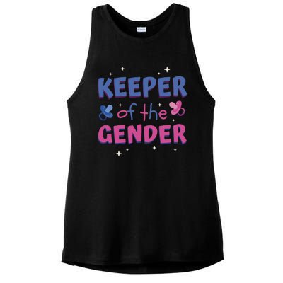 Keeper Of The Gender Pregnancy Reveal Ladies PosiCharge Tri-Blend Wicking Tank