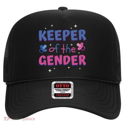 Keeper Of The Gender Pregnancy Reveal High Crown Mesh Back Trucker Hat