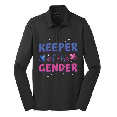 Keeper Of The Gender Pregnancy Reveal Silk Touch Performance Long Sleeve Polo