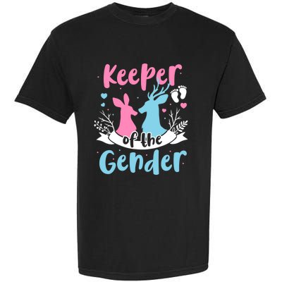 Keeper Of The Gender Buck Or Doe Gender Reveal Pink Or Blue Meaningful Gift Garment-Dyed Heavyweight T-Shirt