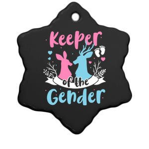 Keeper Of The Gender Buck Or Doe Gender Reveal Pink Or Blue Meaningful Gift Ceramic Star Ornament