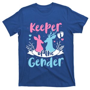 Keeper Of The Gender Buck Or Doe Gender Reveal Pink Or Blue Meaningful Gift T-Shirt