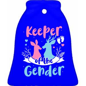 Keeper Of The Gender Buck Or Doe Gender Reveal Pink Or Blue Meaningful Gift Ceramic Bell Ornament