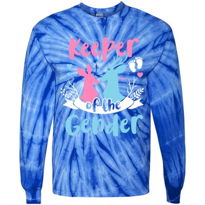 Keeper Of The Gender Buck Or Doe Gender Reveal Pink Or Blue Meaningful Gift Tie-Dye Long Sleeve Shirt