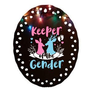 Keeper Of The Gender Buck Or Doe Gender Reveal Pink Or Blue Meaningful Gift Ceramic Oval Ornament