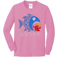 Kamala Over Trump Blue Wave Big Fish Eats Small Fish Kids Long Sleeve Shirt