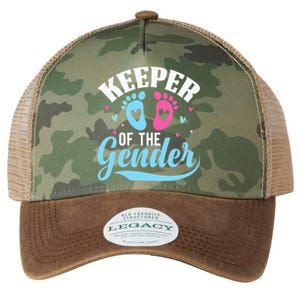 Keeper Of The Gender Pink Or Blue Funny Gender Reveal Party Legacy Tie Dye Trucker Hat