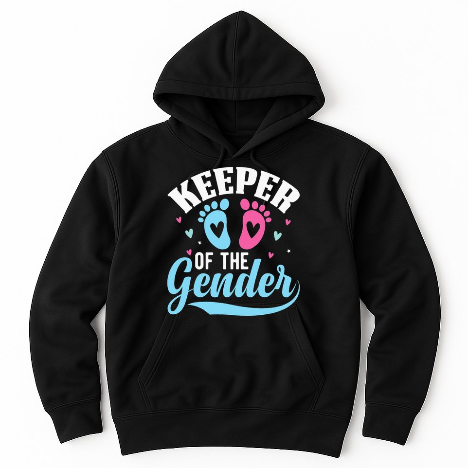 Keeper Of The Gender Pink Or Blue Funny Gender Reveal Party Hoodie