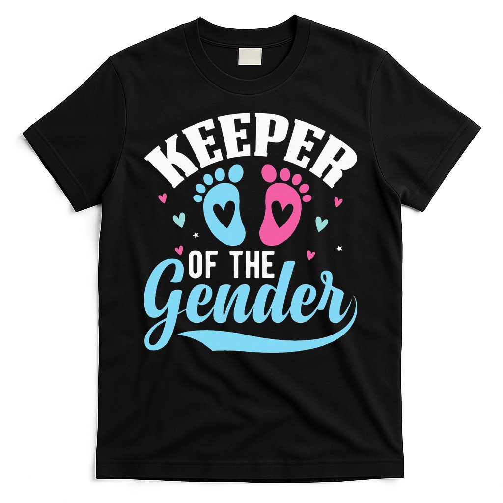 Keeper Of The Gender Pink Or Blue Funny Gender Reveal Party T-Shirt