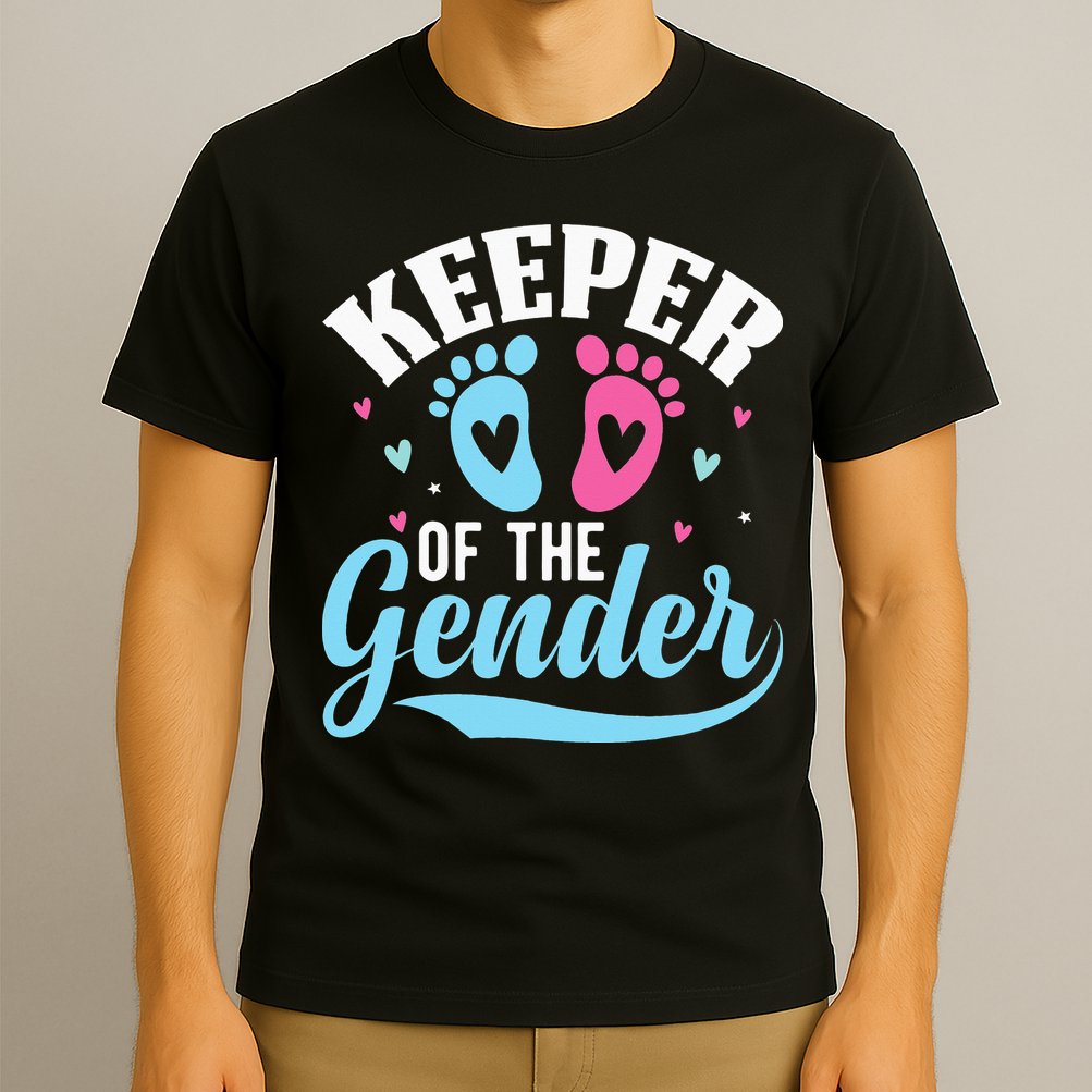Keeper Of The Gender Pink Or Blue Funny Gender Reveal Party T-Shirt