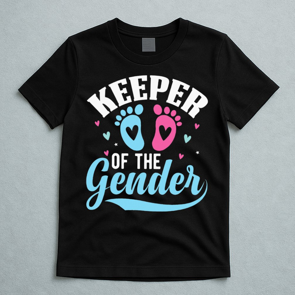 Keeper Of The Gender Pink Or Blue Funny Gender Reveal Party T-Shirt