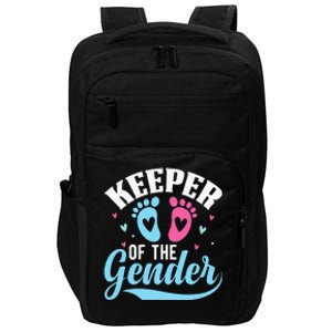 Keeper Of The Gender Pink Or Blue Funny Gender Reveal Party Impact Tech Backpack