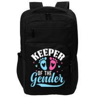 Keeper Of The Gender Pink Or Blue Funny Gender Reveal Party Impact Tech Backpack