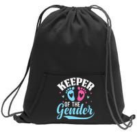 Keeper Of The Gender Pink Or Blue Funny Gender Reveal Party Sweatshirt Cinch Pack Bag