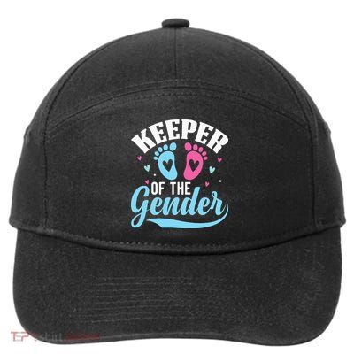 Keeper Of The Gender Pink Or Blue Funny Gender Reveal Party 7-Panel Snapback Hat
