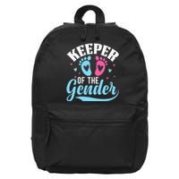 Keeper Of The Gender Pink Or Blue Funny Gender Reveal Party 16 in Basic Backpack