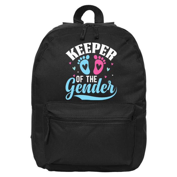 Keeper Of The Gender Pink Or Blue Funny Gender Reveal Party 16 in Basic Backpack