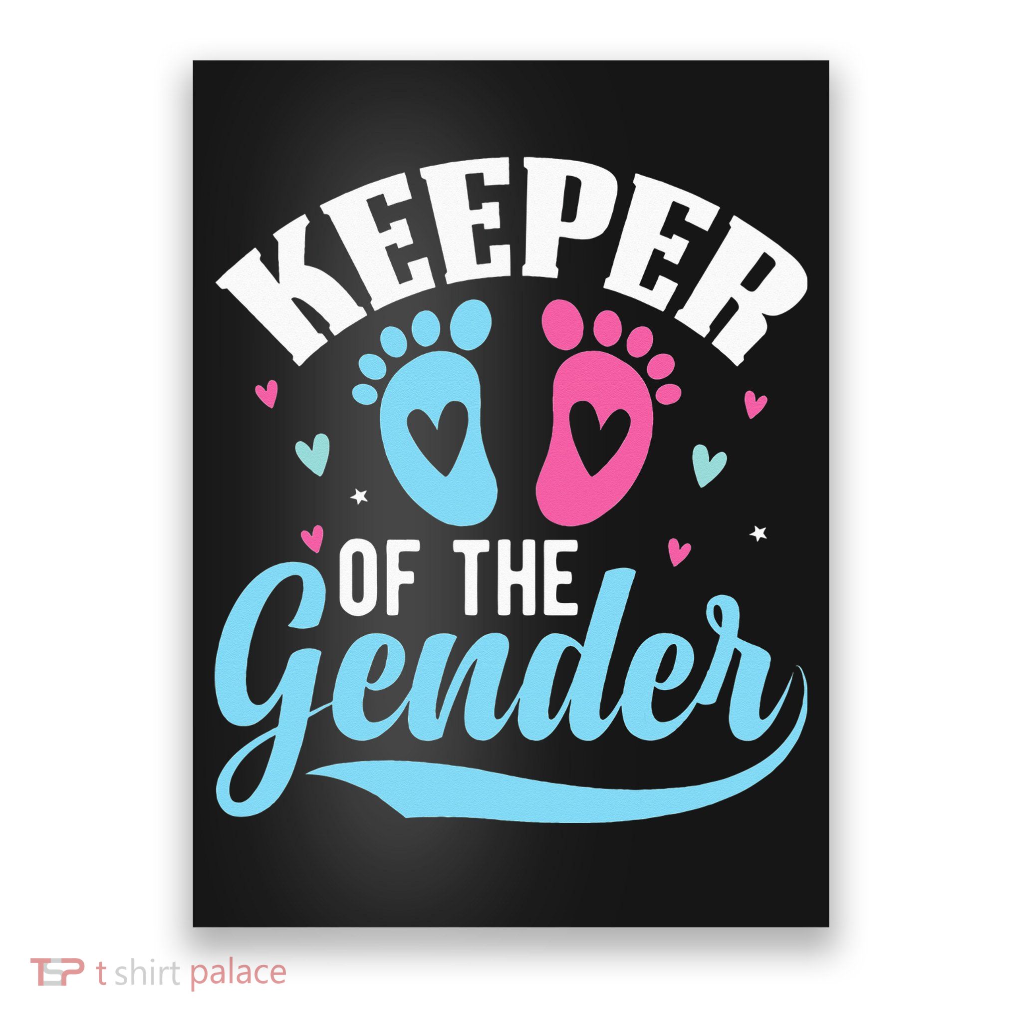 Keeper Of The Gender Pink Or Blue Funny Gender Reveal Party Poster