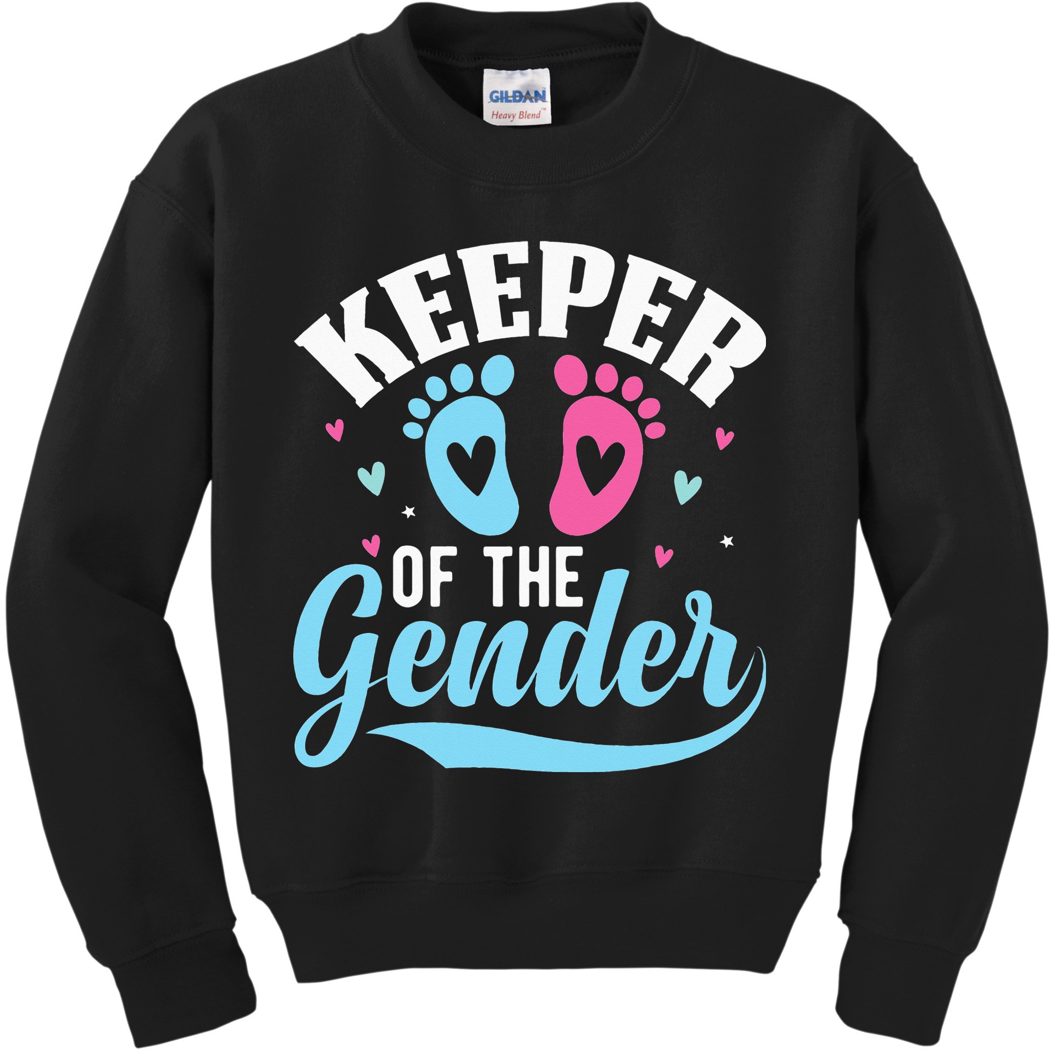 Keeper Of The Gender Pink Or Blue Funny Gender Reveal Party Kids Sweatshirt