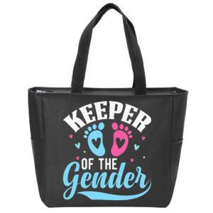 Keeper Of The Gender Pink Or Blue Funny Gender Reveal Party Zip Tote Bag