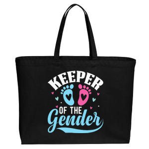 Keeper Of The Gender Pink Or Blue Funny Gender Reveal Party Cotton Canvas Jumbo Tote