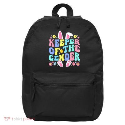 Keeper Of The Gender Boy Or Girl Easter Bunny Gender Reveal 16 in Basic Backpack