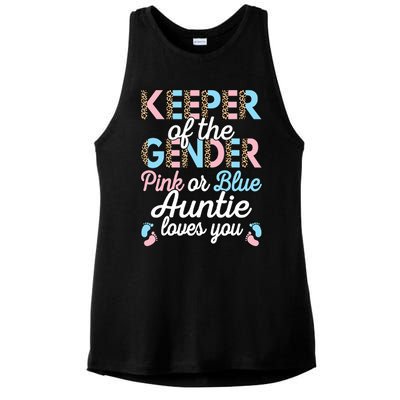 Keeper Of The Gender Auntie Loves You Baby Shower Aunt Ladies PosiCharge Tri-Blend Wicking Tank