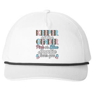 Keeper Of The Gender Auntie Loves You Baby Shower Aunt Snapback Five-Panel Rope Hat