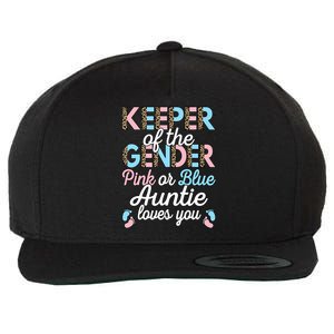 Keeper Of The Gender Auntie Loves You Baby Shower Aunt Wool Snapback Cap