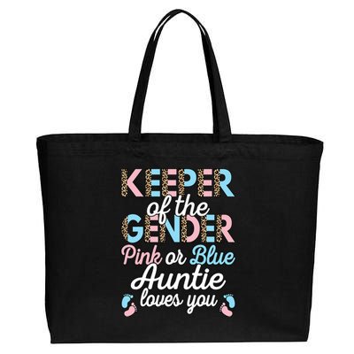 Keeper Of The Gender Auntie Loves You Baby Shower Aunt Cotton Canvas Jumbo Tote