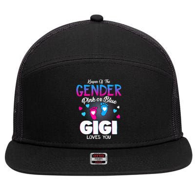 Keeper Of The Gender Pink Or Blue Gigi Loves You Reveal 7 Panel Mesh Trucker Snapback Hat