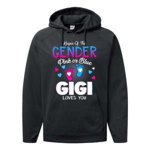 Keeper Of The Gender Pink Or Blue Gigi Loves You Reveal Performance Fleece Hoodie