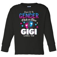 Keeper Of The Gender Pink Or Blue Gigi Loves You Reveal Toddler Long Sleeve Shirt